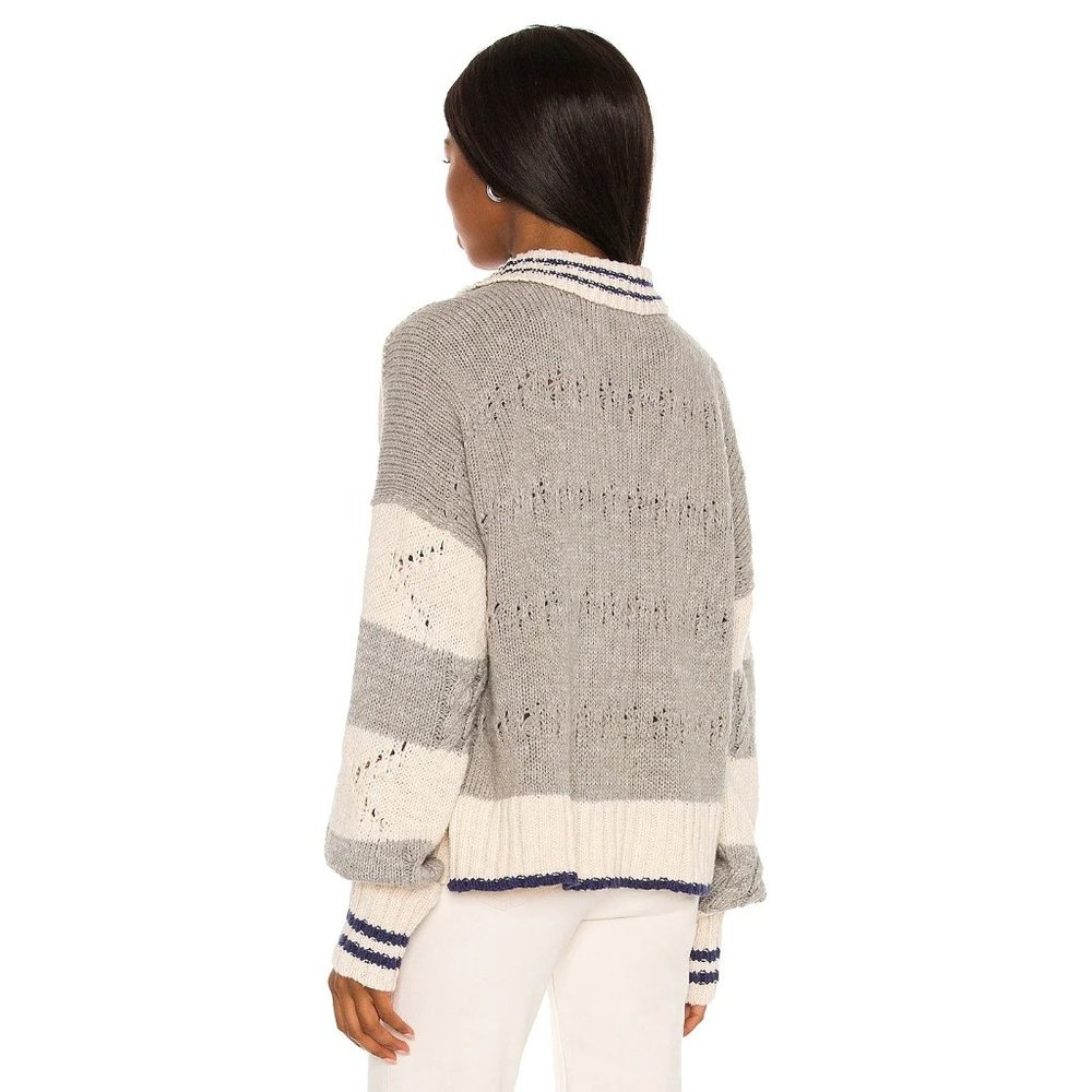 FREE PEOPLE Pembrook Oversize Sweater in Ivory Combo - Large NWT - Picture 4 of 5
